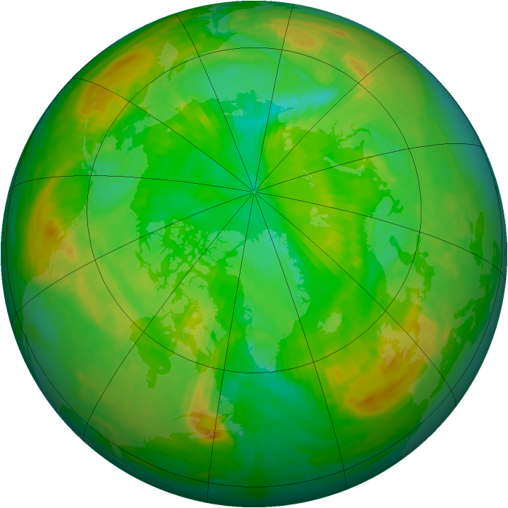 Arctic ozone map for 03 July 1988